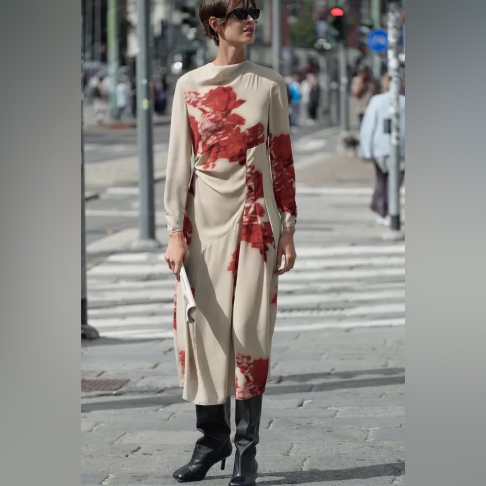 ZARA ~ FLORAL PRINT DRESS ZW COLLECTION - Picture 7 of 10